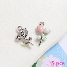 Fashionable, Cute, Charming & Elegant Tulip Flower Decor Pendant DIY Bracelet Necklace Earring Accessories, Bag Charm DIY Supplies - Multicolor - View 9