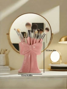 可爱的蝴蝶结造型化妆品收纳盒 - 桌面化妆刷和办公用品收纳盒,优雅的化妆刷架设计,非常适合女孩、学生和女性作为创意装饰品、圣诞家居装饰品、个性化礼物,以及送给女士/男士的最佳圣诞礼物。 - 彩色 - 查看 3