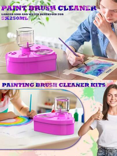 Taza de limpieza de pinceles con forma de corazón - Taza de enjuague portátil, adecuada para pinceles de pintura y plumas de caligrafía, herramienta esencial para artistas