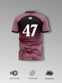 KOVSEE Men's Purple OMERTA Boxing Jersey - Moisture-Wicking Breathable Fabric, Size 47. Fan Edition Training Top Suitable For Football, Fitness And Casual Wear. - Purple - View 2