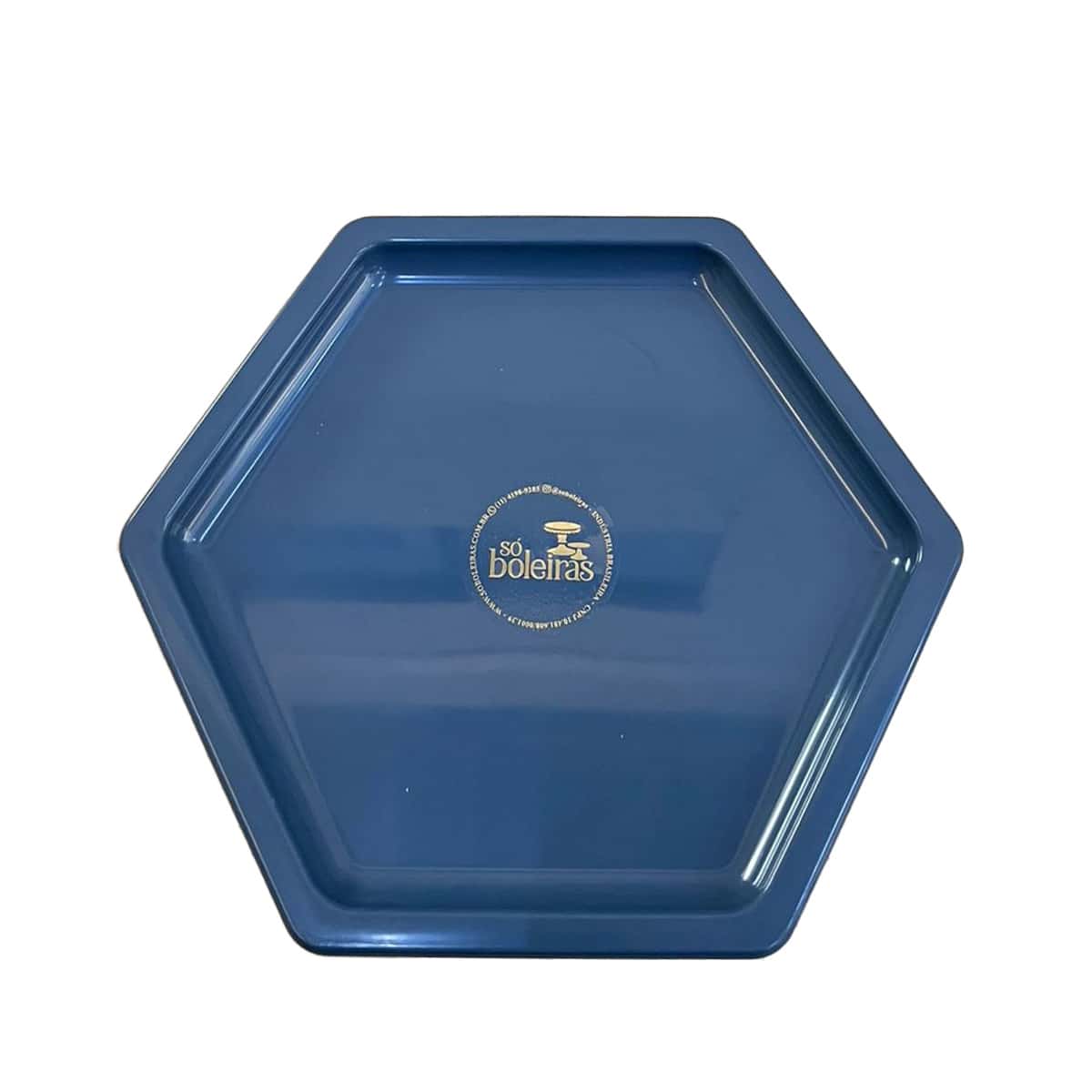 Large Hexagonal Mosaic Tray 18cm Various Colors Decoration - Azul Gris - Ver 1