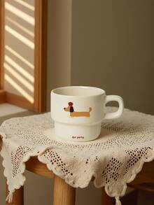 1个陶瓷咖啡杯，可爱腊肠犬图案，少女风饮用杯，女士生日礼物，马克杯，情人节礼物，一杯咖啡，可能，斋月 - 彩色 - 查看 7