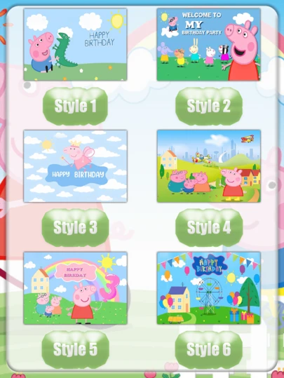 Peppa Pig 卡通小猪佩奇生日背景布横幅 卡通主题派对背景装饰用品