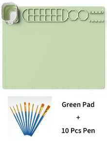 Silicone Drawing Mat, Easy To Clean Art Craft Mat Suitable For Painting, Sculpting, Playing With Clay, DIY Crafts, Jewelry Making, Comes With Silicone Cup And Color Separator, Ideal For Halloween, Christmas, Easter, Thanksgiving, Birthday, Back To School Gifts