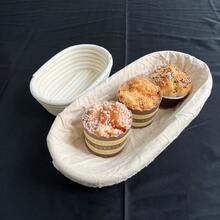 Versatile And Modern Rattan Bread Proofing Basket - Perfect For Sourdough And Artisan Breads, Food , Sturdy, Easy To Clean, Includes Liner Cloth - White - View 8