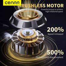CENRR 16000PA 大吸力手持式车载吸尘器，100W 无刷电机，电池电量显示，便携式无线吸尘器，四合一，适用于汽车和家庭，电池续航时间 0.2 小时，功率 0-200W，噪音 80dB，USB 充电，最大电压 36V，0.2L 集尘杯，塑料机身 - 灰色 - 查看 9