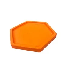 Large Hexagonal Mosaic Tray 18cm Various Colors Decoration - Neon Orange - View 2