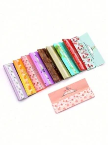 6pcs Portable Accessory Set, Patterned Rolling Papers, 120pcs Large Bag Filters, 110mm Large Size Rolling Papers, Evenly Burning, Accessories, Ideal For Holiday Gifts And Party Favors, Valentine's Day - Multicolor - View 10