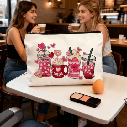 情人节礼品袋/化妆包 - 浪漫主题印花购物袋/化妆包，多种款式可选，轻便大容量，情人节礼品袋，创意情人节鲜花袋，情人节/爱人实用礼物