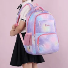 Mochila Escolar Niña Estilo Galaxia Iridiscente + Mochila Infantil Ligera Resistente + Mochila Primaria con Diseño Estrellas y Arcoíris + Mochila Niña 6-12 Años Material PU Brillante + Capacidad A4 + Correas Hombro Transpirables de Malla + Bolsillos Múltiples Organizador + Mochila Escolar Impermeable Ligera + Estilo Unicornio Pastel Rosa Morado + Mochila Infantil para Regreso a Clases + Compartimentos Principales y Laterales + Correas Ajustables + Mochila Niña Estilo Kawaii Brillante + Ideal Primaria Secundaria + Mochila Escolar con Estética Holográfica - Morado - Ver 8