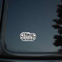 Vibing With My Demons Waterproof Vinyl Sticker - Matte Surface, Self-Adhesive Bumper Sticker, Suitable For Car, Window, Laptop, Truck, Van, Water Bottle - Multipurpose Design, Car Decal - Multicolor - View 6