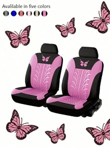 9PCS Car Seat Cover Full Set, 5-Seat Universal Butterfly Pattern Embroidery Auto Car Seat Covers,Made Of Polyester Fabric, Car Seat Cover Full Sets, ,Universal Cloth Front Seat Covers For Car, For SUV, Sedan, Van, Automotive Interior Covers, Airbag Compatible, 9PCS Included : 2 Front Seat Covers, 1 Backrest Cover, 1 Back Seat Cover And 5 Headrest Covers.4PCS Included : 2 Front Seat Covers And 2 Headrest - ZYT [Phong cách 5] - Xem 21