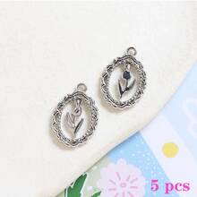 Fashionable, Cute, Charming & Elegant Tulip Flower Decor Pendant DIY Bracelet Necklace Earring Accessories, Bag Charm DIY Supplies - Multicolor - View 17