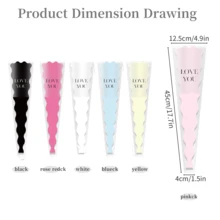 200pcs Valentine's Day Flower Bouquet Packaging Bags, Floral Wrapping Bags, Mermaid Shaped Transparent Packaging Bags, English Letter Pattern Packaging Bags, Love Expression Packaging Bags, Flower Shop Holiday Party Flower Bags - Multicolor - View 7