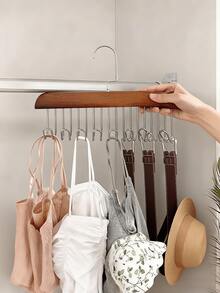 4件套多功能木质腰带领带架 - 结实耐用，可收纳围巾、胸罩和配饰 - 节省空间的衣柜整理架