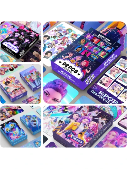 动漫猎人女子组合（），KPOP D/Emon Hunters&H-UNTR/X，Kpop粉丝周边商品，偶像周边礼物（朋友生日礼物），全息卡片，卡通明星卡片，卡通全息卡片，派对用品，情人节礼物，小礼物，盒装高清照片卡，收藏品