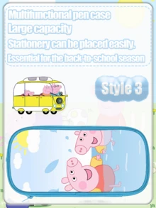 Peppa Pig Cartoon Large-Capacity Stationery Box, Pencil Case, Cute Theme Anime Pen Case - Multicolor - View 7