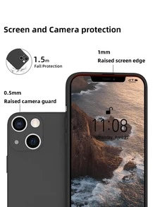 2pcs Black Shock-Resistant Silicone TPU Phone Case, Compatible With IPhone 11 12 13 14 15 16 17 Pro Max Air Mini X Xs XR 6 6S 7 8 Plus SE SE2 SE3, With Lens Protection Cover, Waterproof Shockproof Scratch-Resistant - Black Phone Case - Black - View 6