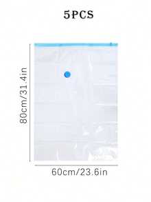 5/1pc Vacuum Compression Travel Bags, Transparent Storage Bags With Pump, Vacuum Seal Bags, Travel Compression Bags, Home Storage Compression Bags, Transparent Compression Bags, PVC Waterproof Storage Bags, Anti-Insect & Anti-Mold Storage Bags, Suitable For Bedding, Clothes, Home Use, Unisex, Vacuum Storage Bags For Blankets, Clothes, Shoes, Travel Accessories, Suitable For Wardrobe, Bedroom, Bathroom, Space Saving Home Storage Bags, Travel Vacuum Bags