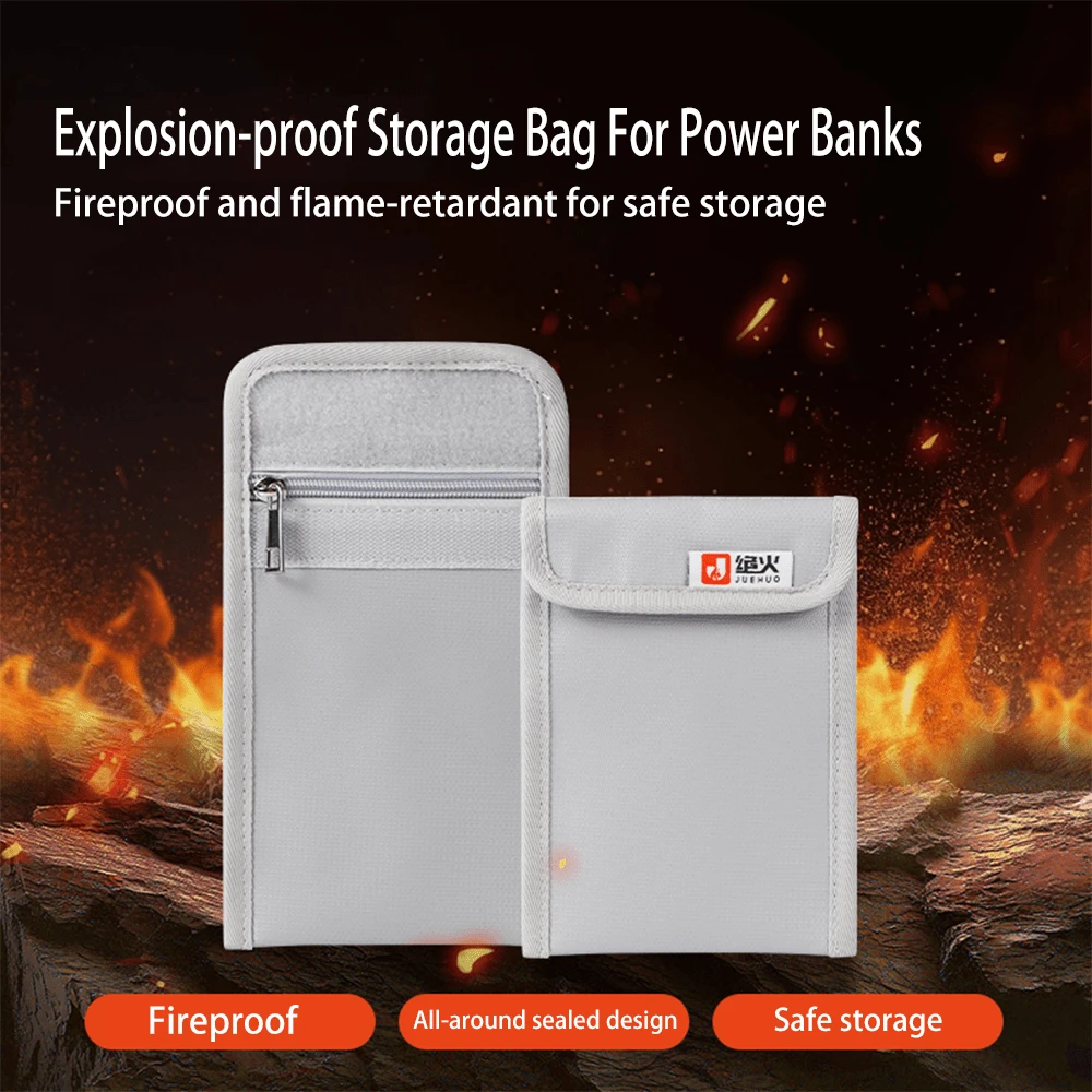 Small Electronic Explosion-Proof Storage Pouch Flame Resistant Lipo Battery Bag, Battery Charging Storage Pouch Battery Storage Bag With Zipper Closure - Durable Protective Storage Case Coin & Card Storage Pouch Suitable For Home, Office, School, Business Travel
