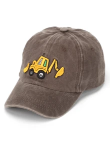 Kids Washed Cotton Baseball Cap, Cartoon Excavator Embroidery Pattern, Unisex Curved Brim Snapback Hat - 1PC - View 6