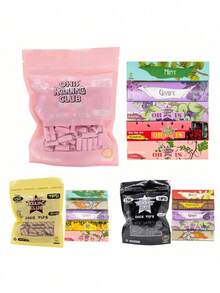 6pcs Portable Accessory Set, Patterned Rolling Papers, 120pcs Large Bag Filters, 110mm Large Size Rolling Papers, Evenly Burning, Accessories, Ideal For Holiday Gifts And Party Favors, Valentine's Day - Multicolor - View 2