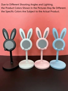 1 pièce Support de téléphone de bureau réglable mignon en forme de lapin - Support de téléphone lapin kawaii, convient aux étudiants, support de téléphone stable et paresseux, accessoire de bureau - Multicolore - Voir 9