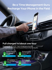 REMAX USB C Bluetooth Adapter For Car, PD Fast Charger With 5 Charging Port, Road Trip Essentials Cigarette Lighter Car Travel Essentials For Long Trips, Car Accessories, Super Practical Car Stuff - K34 - 查看 6