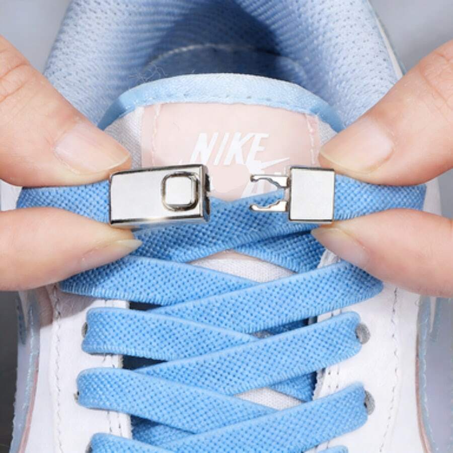 1 par de cordones elásticos sin atar, unisex, con hebilla plana deslizante y mecanismo de bloqueo por presión, para zapatos, selecciones de primavera y verano, regalos para damas de honor, decoración de habitaciones, decoración de dormitorios, playa, viajes, para hombres, para mujeres, vacaciones, Día de la Mujer, artículos esenciales de viaje, recuerdos de boda, Y2K, dormitorio, accesorios para automóviles de mujer, decoración de cocina - Multicolor - Ver 1
