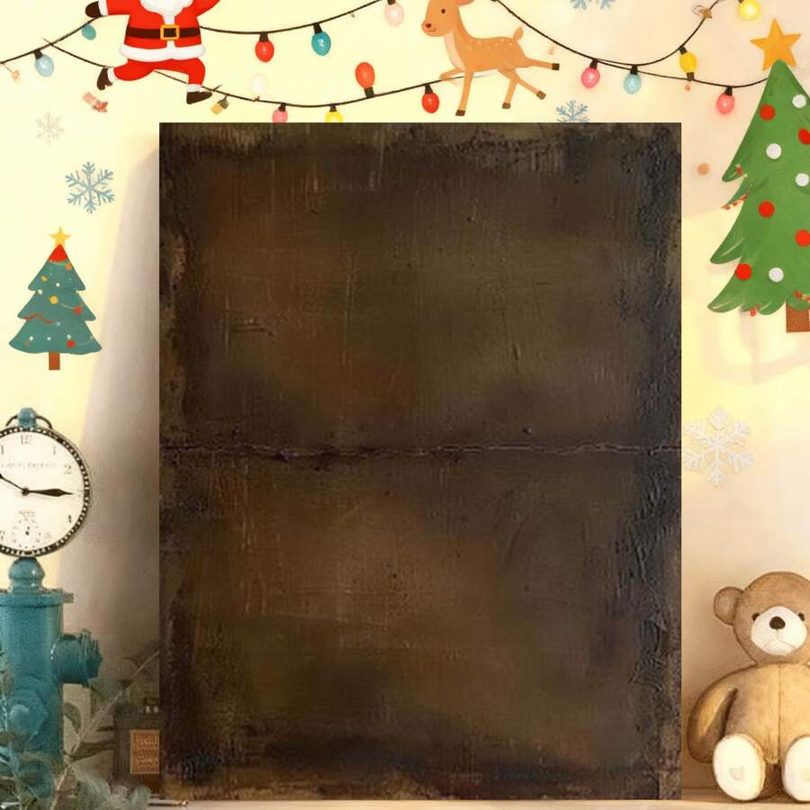Framed  Modern Abstract Oil  - Deep Brown Bronze Minimalist Wall Art, D Surface,  Design - Ideal For Living Room, Bedroom, Bathroom & Dining Room Decor, Living Room Decor|Abstract Artwork|Hand Painted Oil , Wall Art - Framed - 查看 1