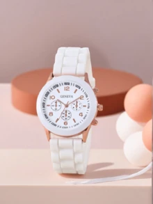 5件套，时尚简约优雅的女孩圆形罗马数字石英手表，搭配心形首饰套装，包括项链、手链和耳环，适合派对、旅行、节日等场合，也是2026年送给女孩的最佳礼物之选，例如返校季、感恩节、情人节、新年等。 - 彩色 - 查看 5