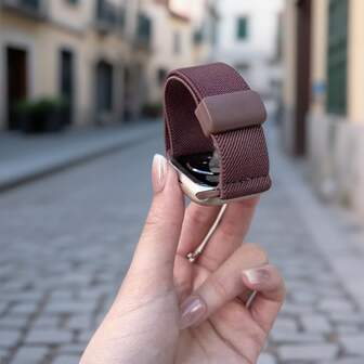 1 pieza Correa elástica para Apple Watch, Correa de reloj de nailon magnético para Apple Watch Strap 46mm 44mm 45mm 42mm 49mm 38mm 40mm 41mm para mujer y hombre, Brazalete elástico de repuesto deportivo para correas de Ultra Ultra2 Series 10 9 8 7 6 5 4 3 2 1, Conectores de plástico, Hebilla magnética de plástico