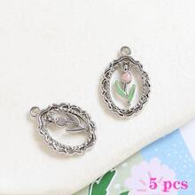 Fashionable, Cute, Charming & Elegant Tulip Flower Decor Pendant DIY Bracelet Necklace Earring Accessories, Bag Charm DIY Supplies - Multicolor - View 10