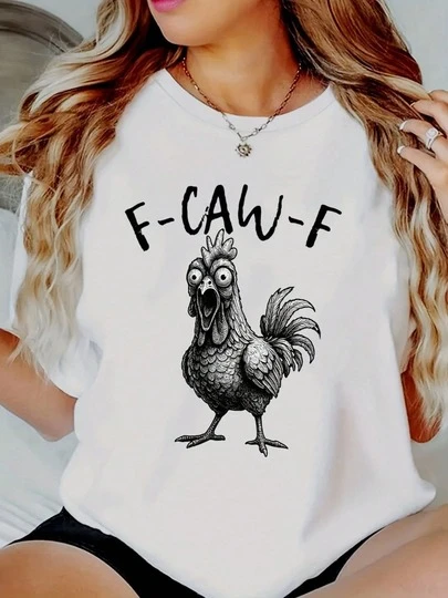 100% Cotton F-CAW-F Graphic Print CasualT-Shirt -Short Sleeve Round Neck Top F-CAW-F Symbols,Stretchy Fabric, Machine Washable, SpringF-CAWFSummer Comfort Fit, Summer Uniform, PlayfulDesign, Slight Elasticity