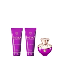 Versace Dylan Purple 3 件套女士迷你套装（EDT 5ml+沐浴露 25ml+身体乳 25ml）香水旅行必备套装 3 件套三件套 0.17oz/5ml+0.84oz/25ml*2 甜美花香浪漫风格奢华风格女友妻子母亲朋友生日毕业派对旅行露营户外学校校园旅行节日周年纪念秋季万圣节秋季外观庄严奢华现代甜美浪漫风格轻松优雅 - 多樣化香型 - 查看 2