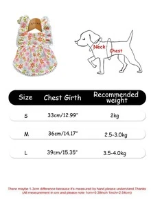 1件 LANGXINGCS 宠物连衣裙，蕾丝可爱优雅狗狗裙，公主风碎花猫咪连衣裙，轻盈透气宠物服装，适合中小型猫狗 - 彩色 - 查看 2