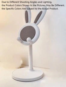 1 pièce Support de téléphone de bureau réglable mignon en forme de lapin - Support de téléphone lapin kawaii, convient aux étudiants, support de téléphone stable et paresseux, accessoire de bureau - Multicolore - Voir 11
