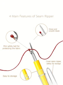 Pointed Leather Awl With Colorful Handle, A Household Hand Sewing Tool. The Handle Comes In Multiple Colors, Suitable For Leather Goods, Sewing, Cross-Stitch, Embroidery, Great For Beginners And Elderly Users. - Multicolor - View 2