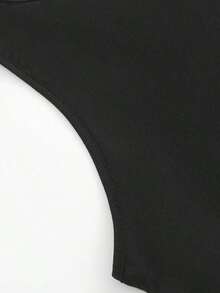 1pc Women Round Neck Camisole Top, 3D Letter Print, Casual Summer Vest, Sleeveless T-Shirt - Black - View 8