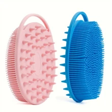 This Double-Sided Body Scrub Brush And Loofah Scrub Brush Features A Scalp Massage Function. The Textured Bristles Soothe And Relieve Muscle Tension After Exercise Or Prolonged Sitting. - Multicolor - View 5