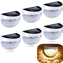 6pcs Solar Fence Lights, Warm White Light, Commercial Street Emergency Lights, IP65 Waterproof, No Wiring Needed, Easy Installation. Garden Outdoor Wall Lamps, Home Emergency Lights, Garage Lights, Patio Garden Decor, Balcony Villa Decoration, Outdoor Landscape Lighting, Solar Powered, With Light Sensor, Suitable For Fence, Yard, Stairway Lighting. - Multicolor - View 15