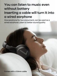 REMAX Wireless Bluetooth Headphones Hi-Fi Stereo Sound With Active Noise Cancellation, Foldable And Lightweight Over-Ear Design, Built-In Microphone. Sports Headphones Compatible With Both IOS And Android Systems. - RB-660HB - View 8