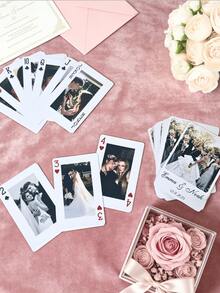 Custom Photo & Text Playing Cards 1Set(54Pcs Playing Cards + 1Pc Box) Personalized Poker Customizable With Photos Messages Ideal For Wedding Anniversary Birthday Graduation Baby Shower Engagement Retirement Gift - Normal - View 6