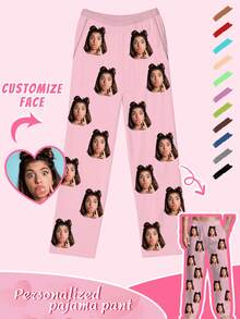 Customized Men's Pajama Pants, Able To Print Interesting Photos, Face Customized Printed Pattern Upload, Comfortable Fabric Men's Casual Loungewear - Multicolor - View 1