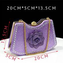 Venus Chan Elegant Light Purple Rose Floral Rhinestone Pointed Toe High Heels, Matching Color Sandals And Handbag Set - Perfect For Women's Fashion, Parties And Weddings - Mauve Purple - View 3