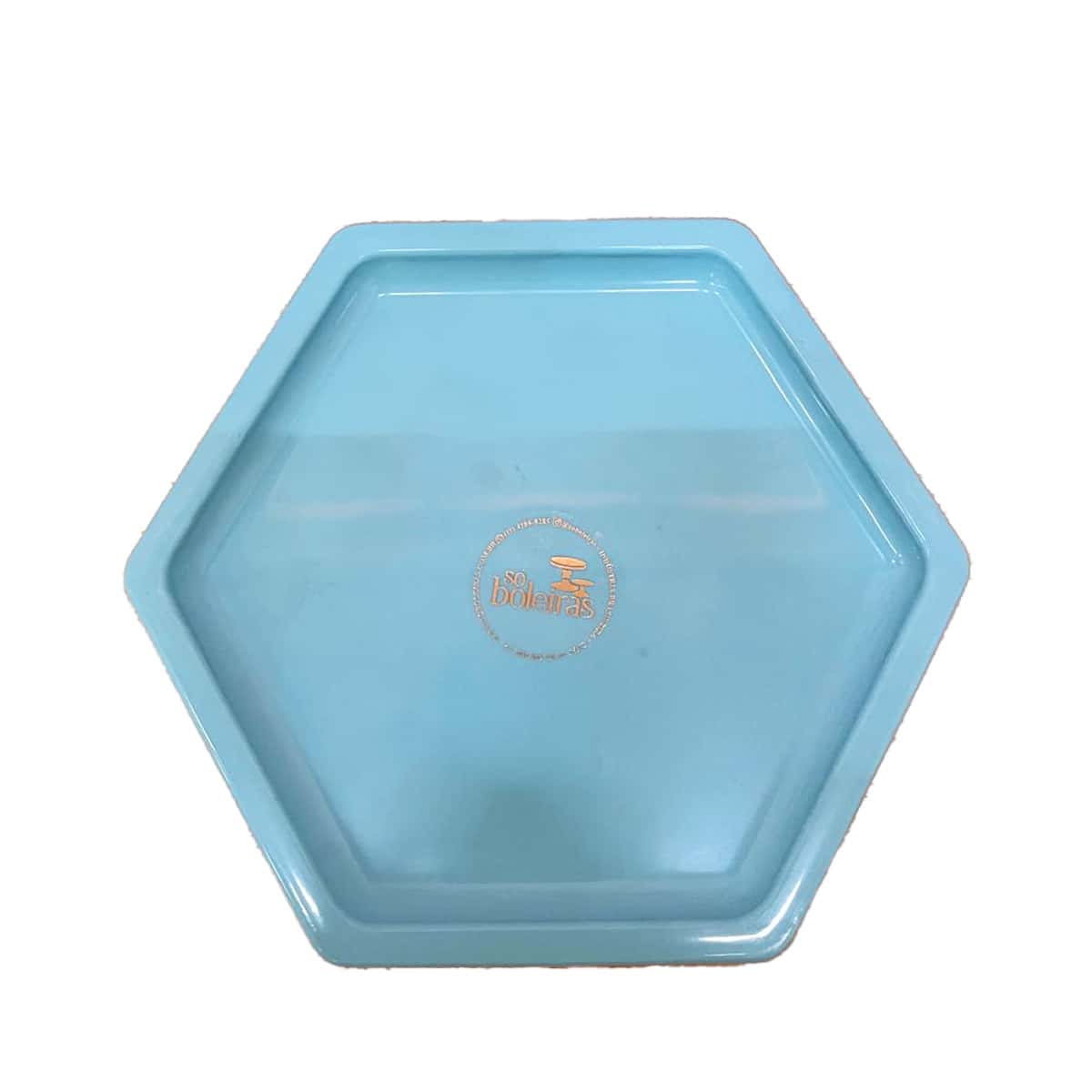 Large Hexagonal Mosaic Tray 18cm Various Colors Decoration - Light Blue - View 1