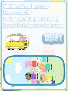 Peppa Pig Cartoon Large-Capacity Stationery Box, Pencil Case, Cute Theme Anime Pen Case - Multicolor - View 5