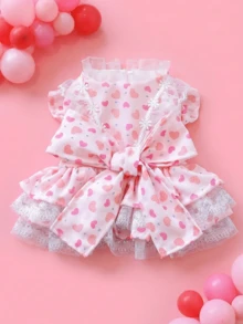 1pc Pet Clothes, Cute & Romantic Dog/Cat Dress, Suitable For Small Dogs & Puppies, Princess Tulle Skirt Series - Pink - View 13