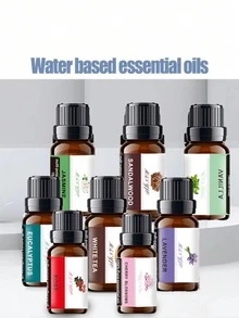 10毫升香氛精油，100%天然有机，14种不同香味。滴管瓶装，适用于香薰机、加湿器和按摩器。