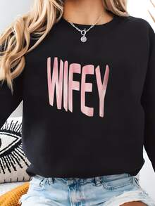 Women Plus Size Sports Sweatshirts - 黑色 - 查看 2